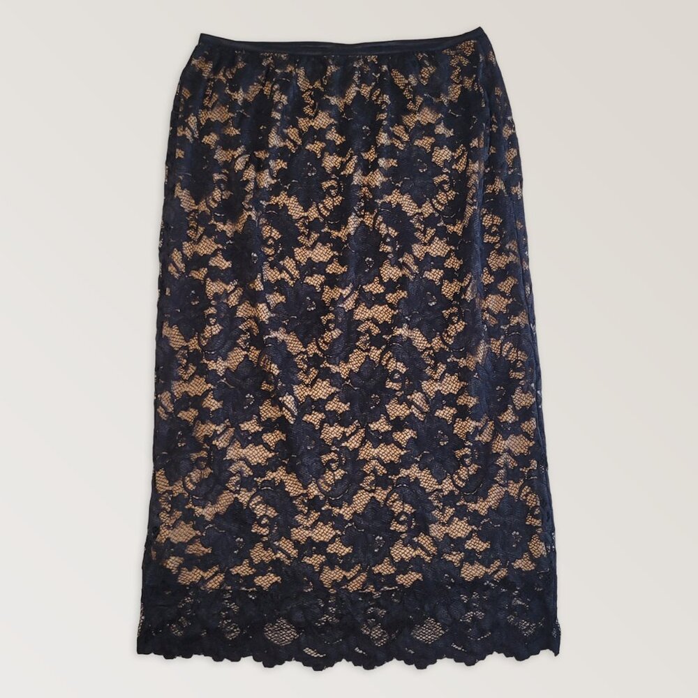 Floral Lace Bodycon Skirt, Pencil Party Skirt, Size M